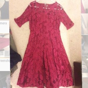 Burgundy prom dress.